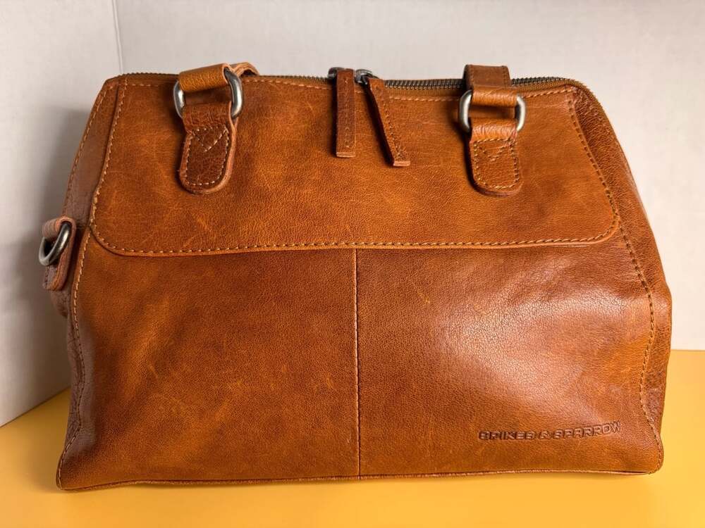 Spikes & Sparrow Leather Shoulder Bag Brown